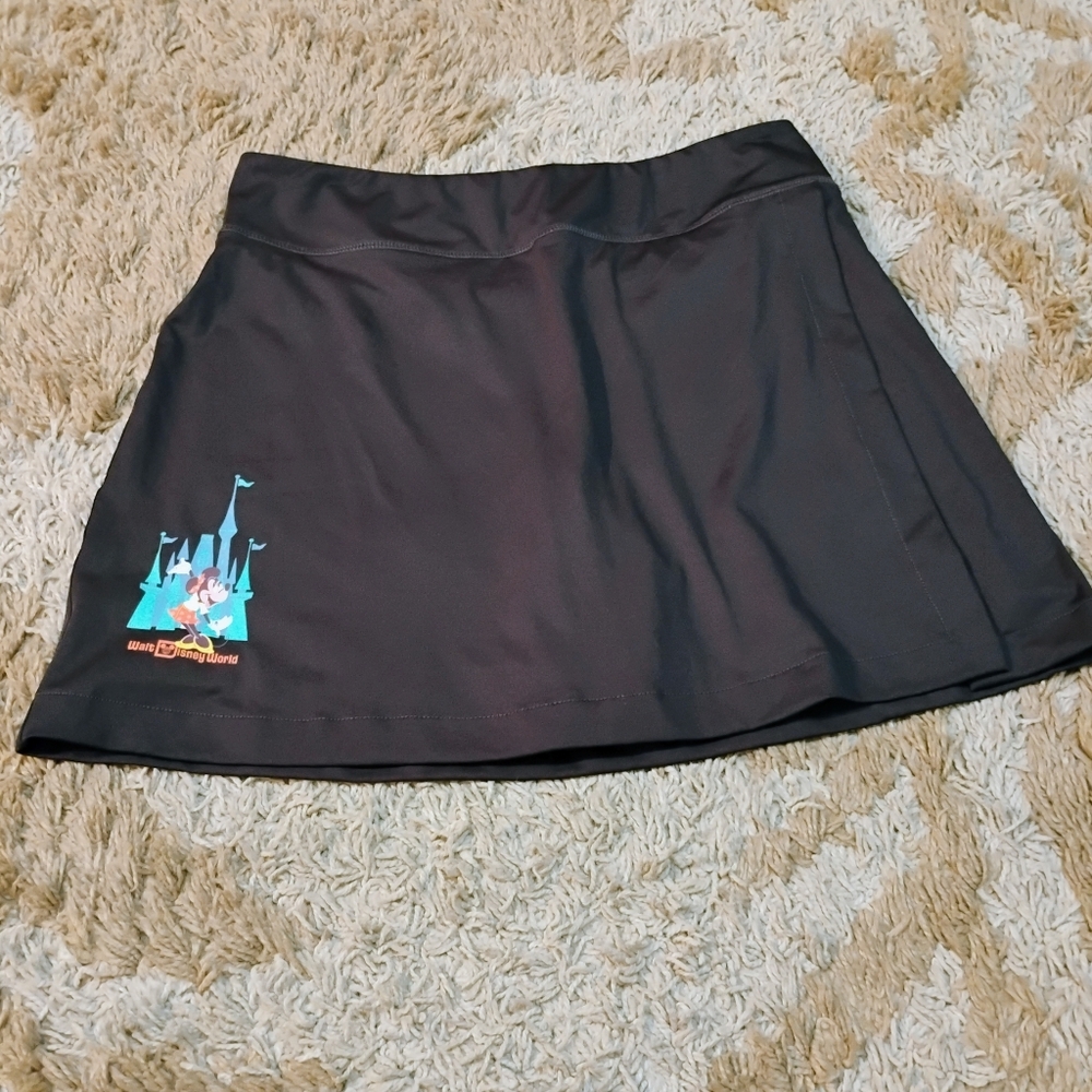 Disney Black Athletic Skort with Teal Castle and Mickey Graphic - Picture 2 of 6
